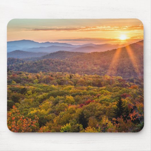 Herbstsonnenuntergang von den Bakonhöhen Mousepad (Vorne)