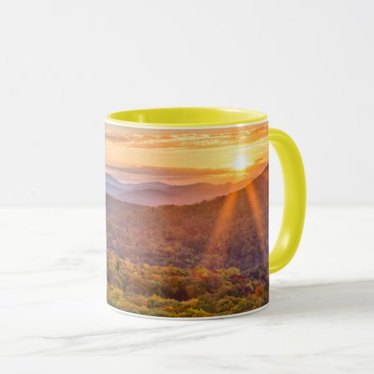 Herbstsonnenuntergang von den Bakonhöhen Tasse (VorderseiteRechts)