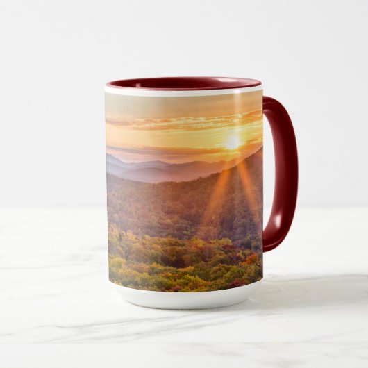 Herbstsonnenuntergang von den Bakonhöhen Tasse (VorderseiteRechts)