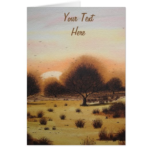 Herbstsonnenuntergang Wälder Landschaft stilisiert (Vorne)