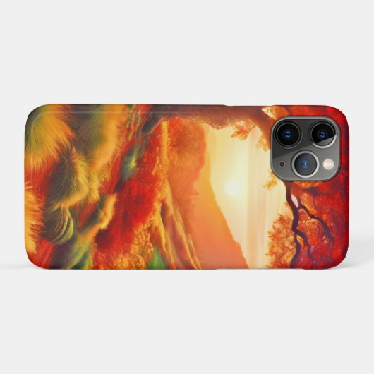 Herbstsonnige Landschaftsmalerei Kunst Case-Mate iPhone Hülle (Rückseite (Horizontal))