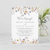 Herbstsonnige Wildblume Elopement Empfang Einladung (Stehend Vorderseite)