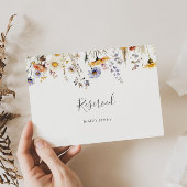 Herbstsonnige Wildblume Hochzeit vorbehalten Zeich