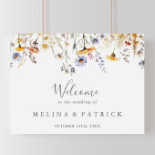 Herbstsonnige Wildblume Hochzeit willkommen Poster