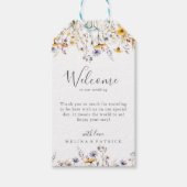 Herbstsonnige Wildblume Hochzeitsempfang Geschenkanhänger (Vorderseite)