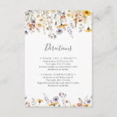 Herbstsonnige Wildblume Hochzeitsrichtungen Begleitkarte (Vorderseite)