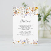 Herbstsonnige Wildblume Hochzeitsrichtungen Begleitkarte (Stehend Vorderseite)