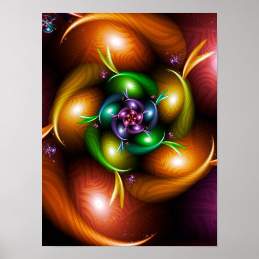 Herbstspaltung des Fraktals Poster (Vorne)