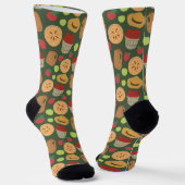 Herbstspaß Apfelpflücken Muster Socken (Gewinkelt)