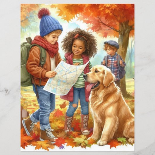 Herbstspazierenjagd für Kinder Flyer (Hinten)