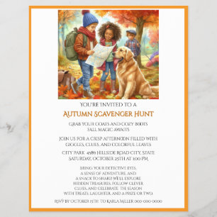 Herbstspazierenjagd für Kinder Flyer