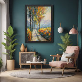 Herbstspaziergang beeindruckende Pathway-Szene Poster