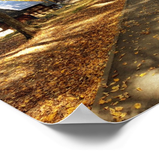 Herbstspaziergang durch den Park Poster (Ecke)