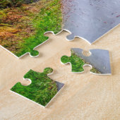 Herbstspaziergang durch überdachte Brücke Puzzle (Seite)