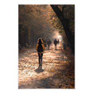 Herbstspaziergang im Golden Park Lane - Friedliche Fotodruck