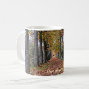 Herbstspaziergang im Wald Kaffeetasse