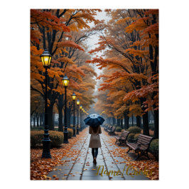 Herbstspaziergang – Pfad der goldenen Blätter Poster