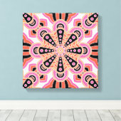 Herbstspeck Mandala - Boho Blume Bust Leinwanddruck (Insitu (Holzboden))