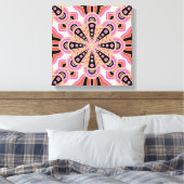 Herbstspeck Mandala - Boho Blume Bust Leinwanddruck (Insitu (Schlafzimmer))
