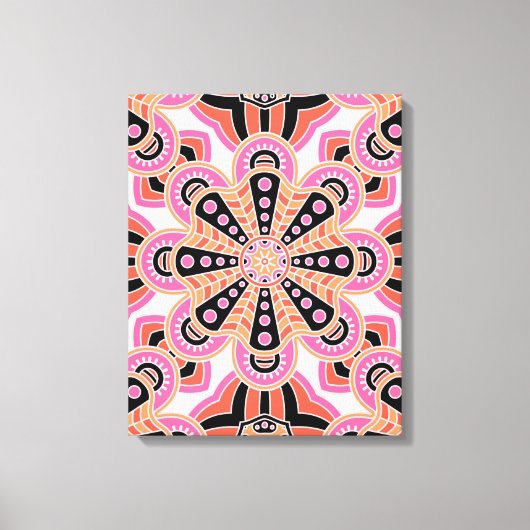 Herbstspeck Mandala - Boho Blume Bust Leinwanddruck (Vorderseite)
