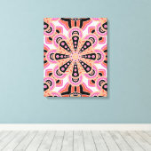 Herbstspeck Mandala - Boho Blume Bust Leinwanddruck (Insitu (Holzboden))