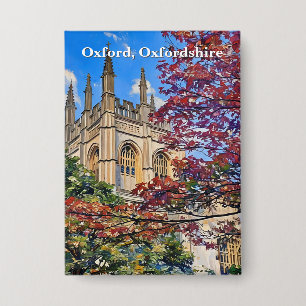 Herbstspiele - Oxford Kathedrale im Herbst Button