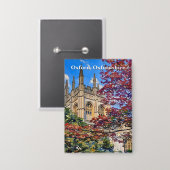 Herbstspiele - Oxford Kathedrale im Herbst Button (Vorderseite/Rückseite)