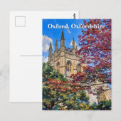 Herbstspiele - Oxford Kathedrale im Herbst Postkarte (Vorne/Hinten)
