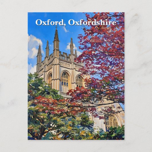 Herbstspiele - Oxford Kathedrale im Herbst Postkarte (Vorderseite)