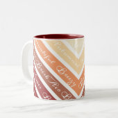 Herbstspieße Streifen und Worte Zweifarbige Tasse (Vorderseite Links)