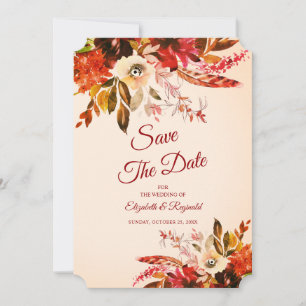 Herbstsplendor Blumenblume Elfenbeinhochzeit Save The Date