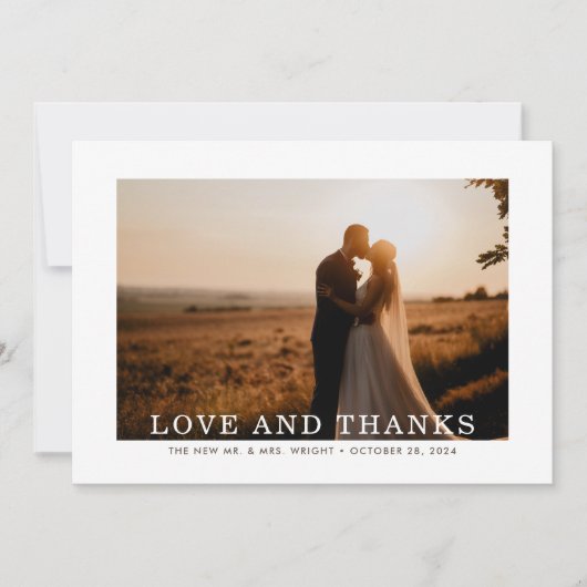 Herbstsprig Liebe und Dank Hochzeit Dankeskarte (Vorderseite)