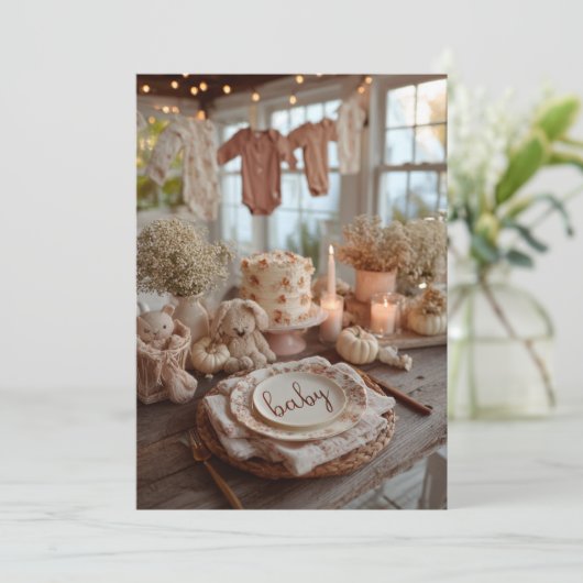 Herbstsprinkle, stürmische Rose Einladung (Stehend Vorderseite)