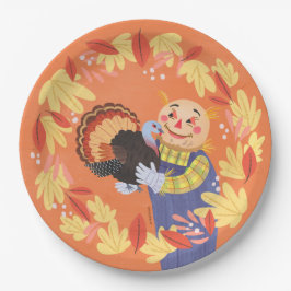 Herbstspur und Türkei Pappteller