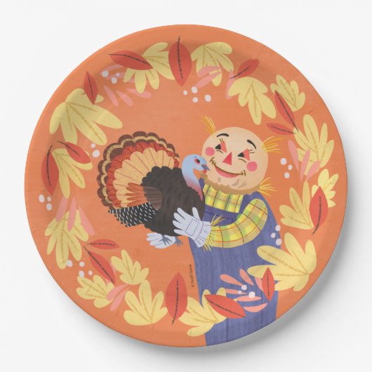 Herbstspur und Türkei Pappteller (Vorderseite)