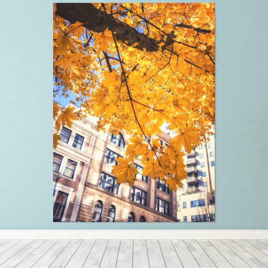 Herbststadt Leinwanddruck (Insitu (Holzboden))