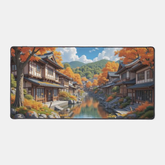 Herbststadt - Studio Ghibli Inspiriert Schreibtischunterlage (Vorderseite)