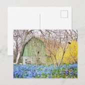 Herbststall mit blauer Blume Postkarte (Vorne/Hinten)