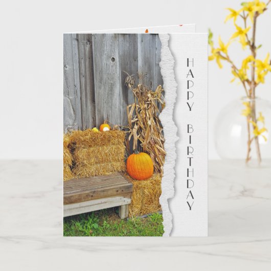 Herbststall mit Pumpkin Karte (Gelbe Blume)