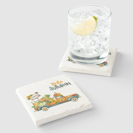 Herbststein-Untersetzer, Herbst-Wohngestaltung Steinuntersetzer (Seitenansicht)