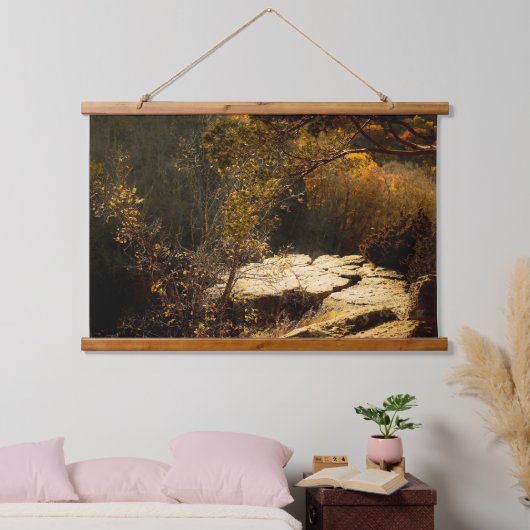 Herbststein Wandteppich Mit Holzrahmen (Schlafzimmer)