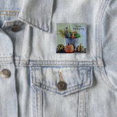 Herbststillleben mit Kürbissen, Blumen Button (Beispiel)
