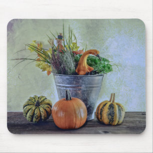 Herbststillleben mit Kürbissen, Blumen Mousepad