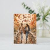 Herbststimmung Fallende Blätter Herbst  Postkarte (Stehend Vorderseite)