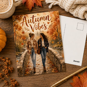 Herbststimmung Fallende Blätter Herbst Postkarte