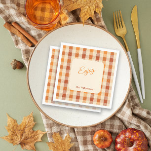 Herbststimmung Karos Thanksgiving-Party Anpassen Serviette