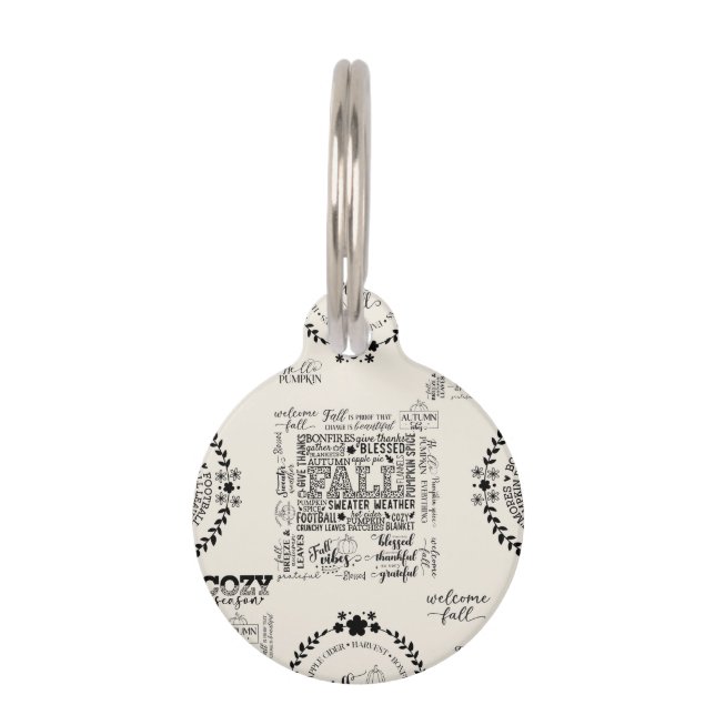 Herbststimmung Runde Hundemarke - Anpassbar  Haustiermarke (Vorderseite)