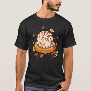 Herbststimmung Süße Katze Schlafende Katze Herbstz T-Shirt