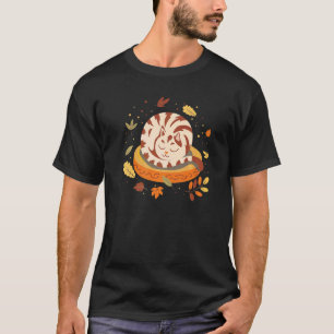 Herbststimmung Süßes Kätzchen Schlafende Katze Her T-Shirt