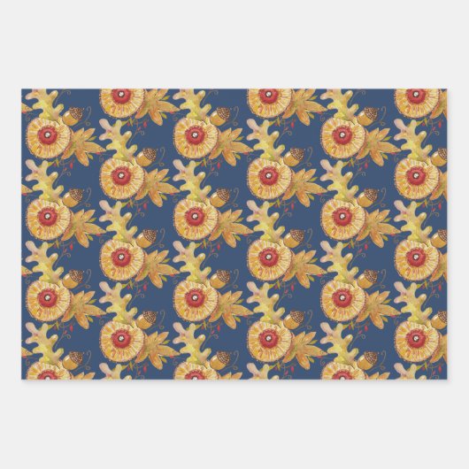 Herbststimmung Wasserfarbe Handgemalt Geschenkpapier Set (Vorderseite 3)